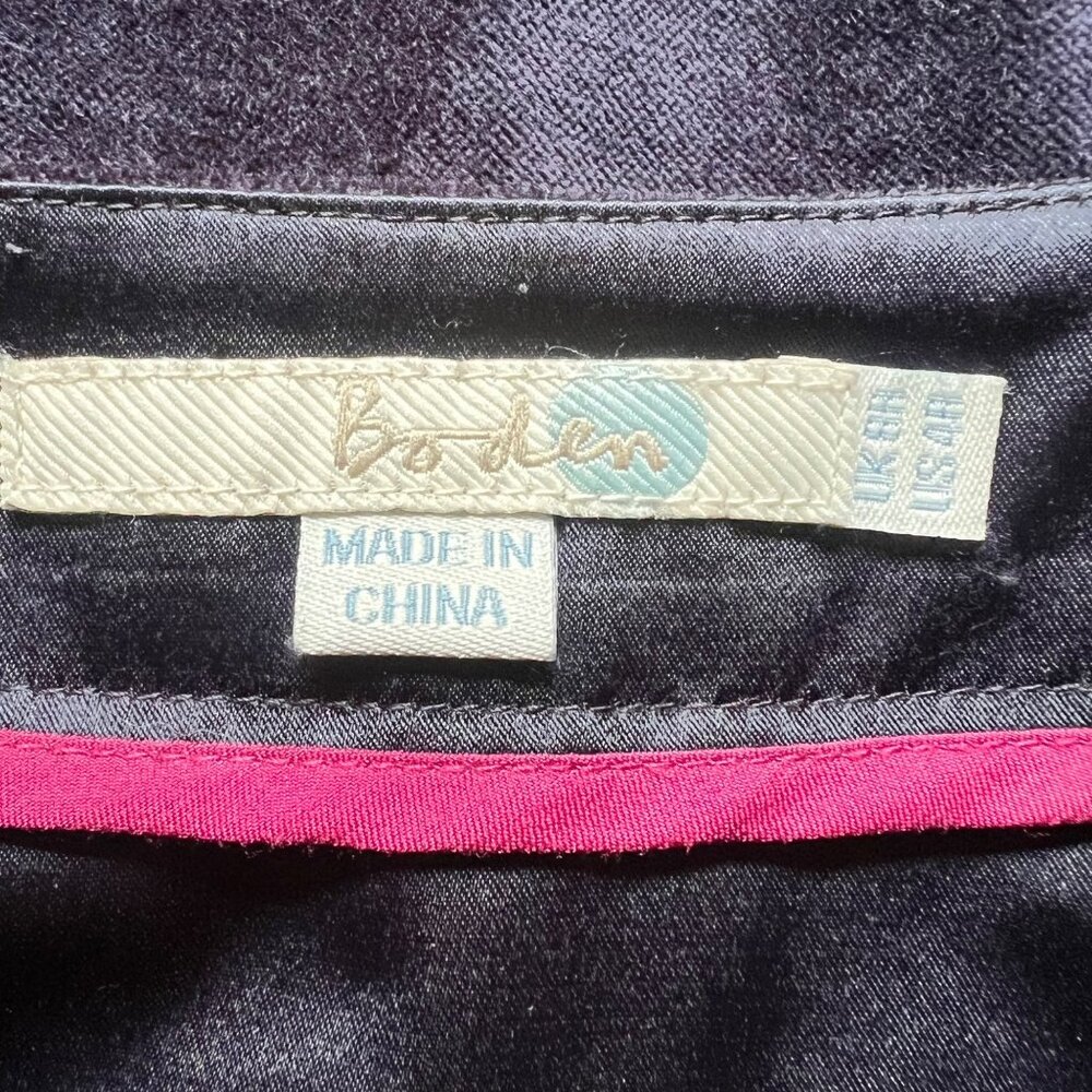 Boden Size 4R Navy Blue Velvet Knee Length Flared Hem Mermaid Pencil Skirt - Picture 3 of 9